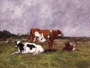 Eugene Boudin Cows in a Pasture Spain oil painting artist